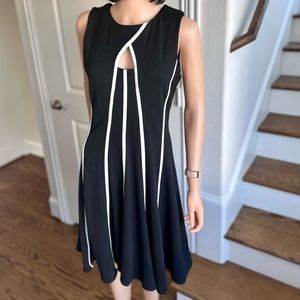 Gabby Skye Black and White Flare Dress